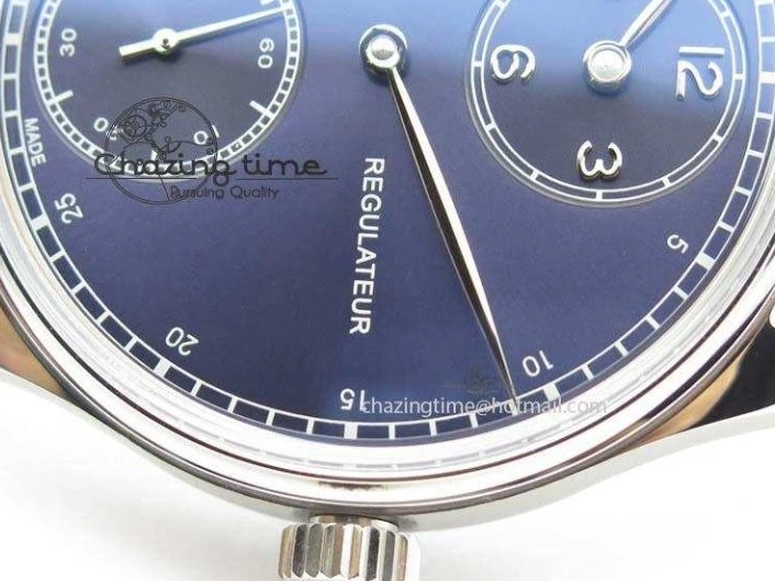 MIROTIME 1227 ZeroBulk Portuguese IW5444 SS Blue Dial On Blue Leather Strap A 7255